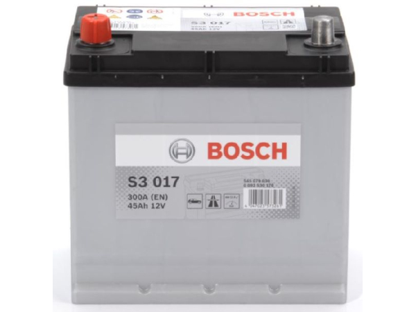 Starterbatterie Bosch 12V/45Ah/300A LxBxH 220x135x225mm/S:1