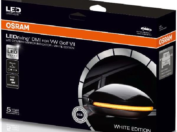 Lámpara de espejo dinámico LEDriving Golf 7 set blanco