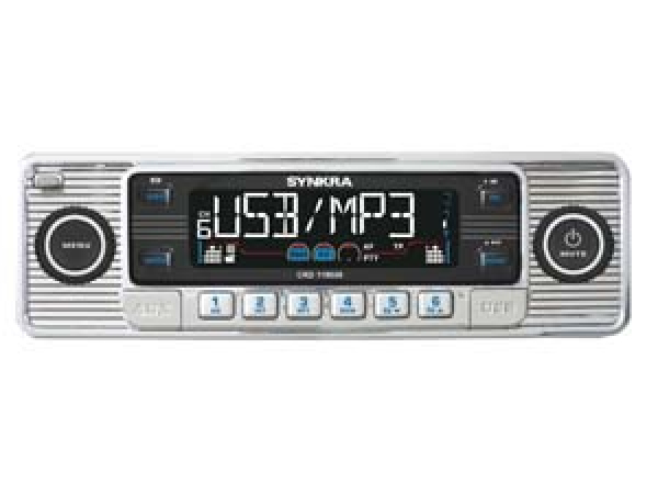 CRD 119000 Radio de diseño retro plateado/CD Mp3/USB/AuxIn/SD + BT