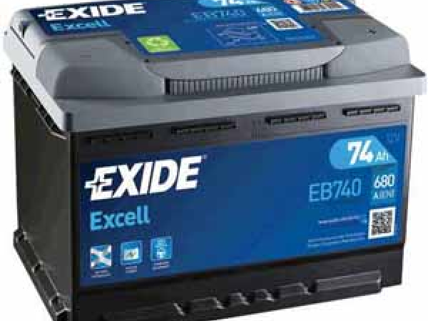 Excell 12V/74Ah/680A LxWxH 278x175x190mm/B13/S: 0