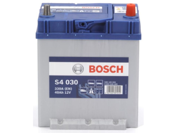Starter battery Bosch 12V/40Ah/330A LxWxH 187x140x227mm/S: 0