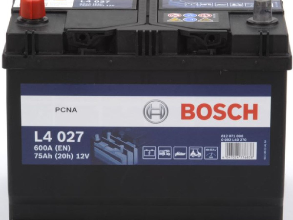Starterbatterie Bosch 12V/75Ah/600A LxBxH 260x175x225mm/S:1