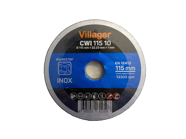 Villager Cutting disc for inox 115*1.0 mm, 10 Stk Trennscheibe