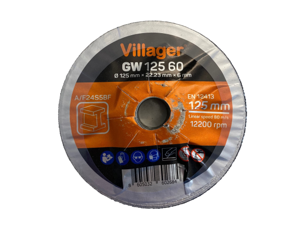 Villager Grinding disc 125x6x22.23 mm, 5 Stk. Schleifscheibe
