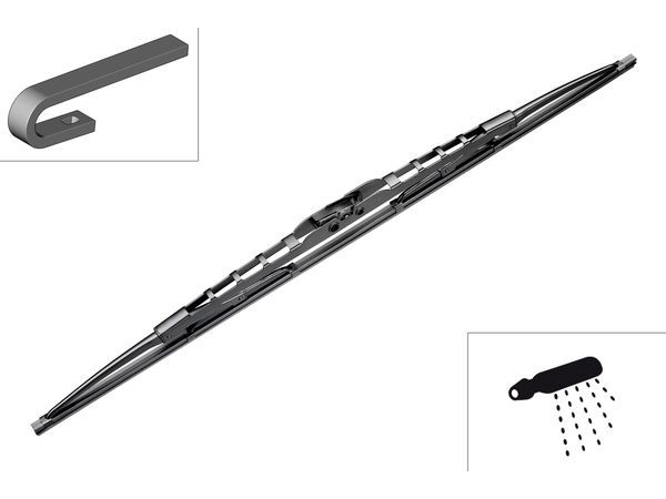 Wiper blade twin 700mm with washing water nozzle