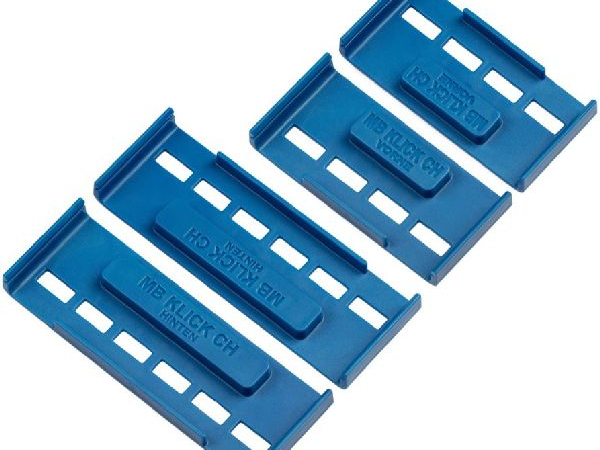 MB-Klick Nummerrahmen Set Rahmenlos, lang, blau