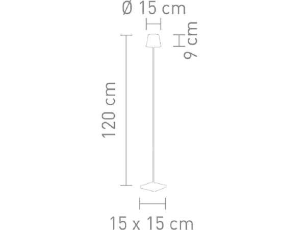 Lámpara de pie TROLL naranja, 120cm